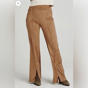 Another Love Fallon Flare Leg Pant in Walnut Suede